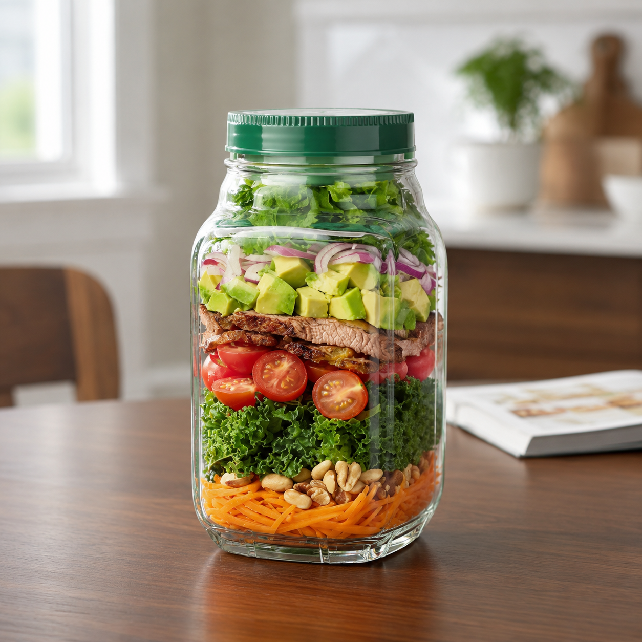 Envase Frasco Hermético Para Ensalada
