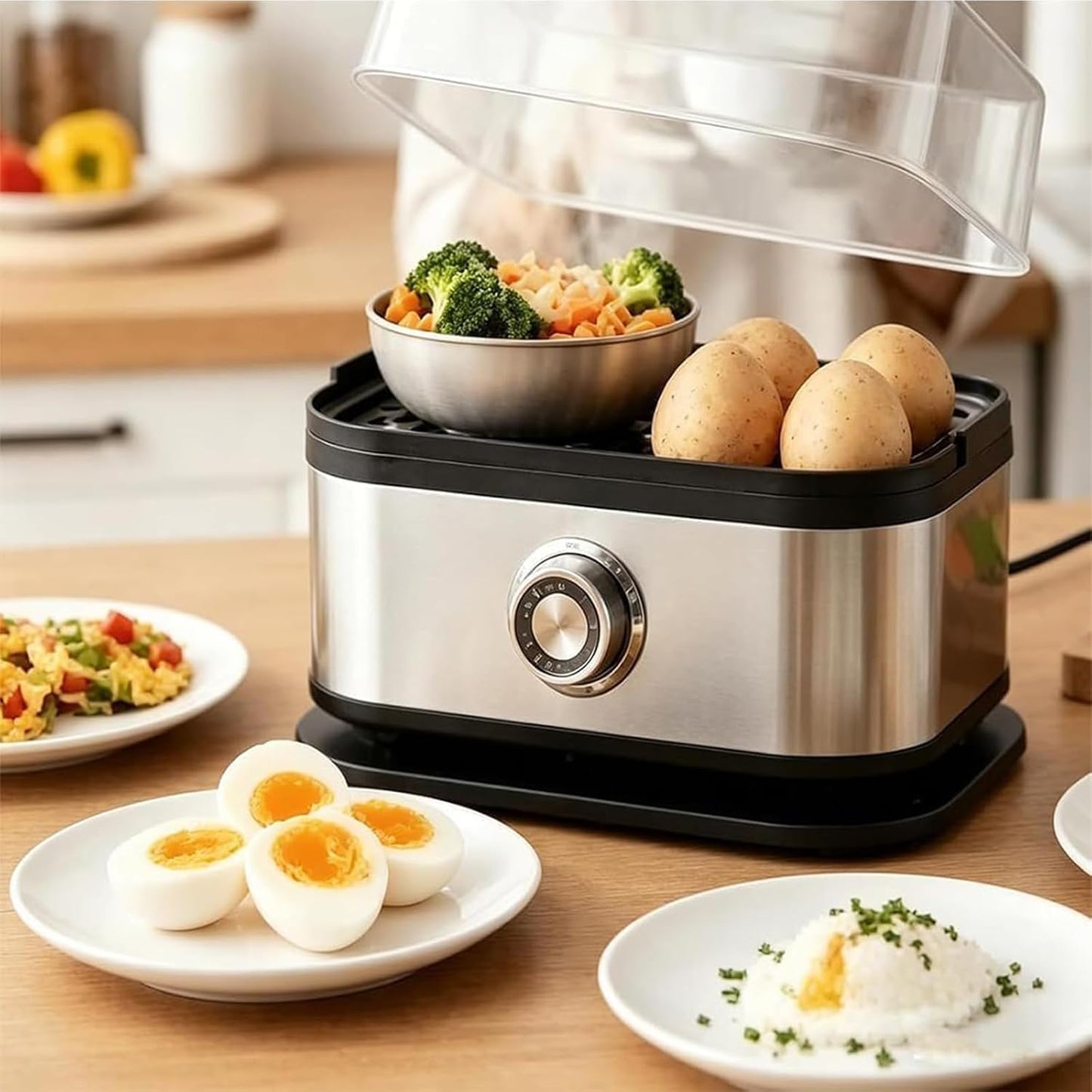 Cocedor Eléctrico 6 Huevos Compacto