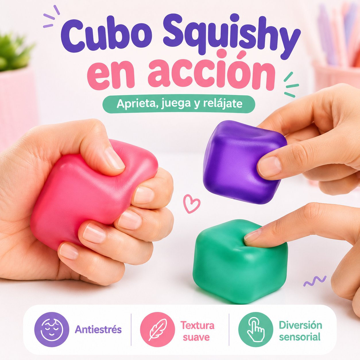 Pack x3 Cubo Squishy