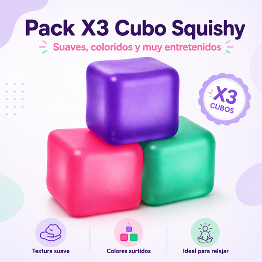 Pack x3 Cubo Squishy