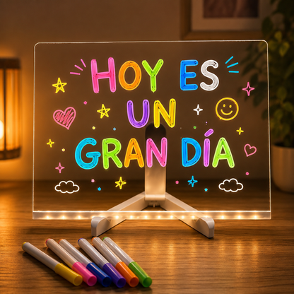 Pizarra Mágica LED Transparente + plumon