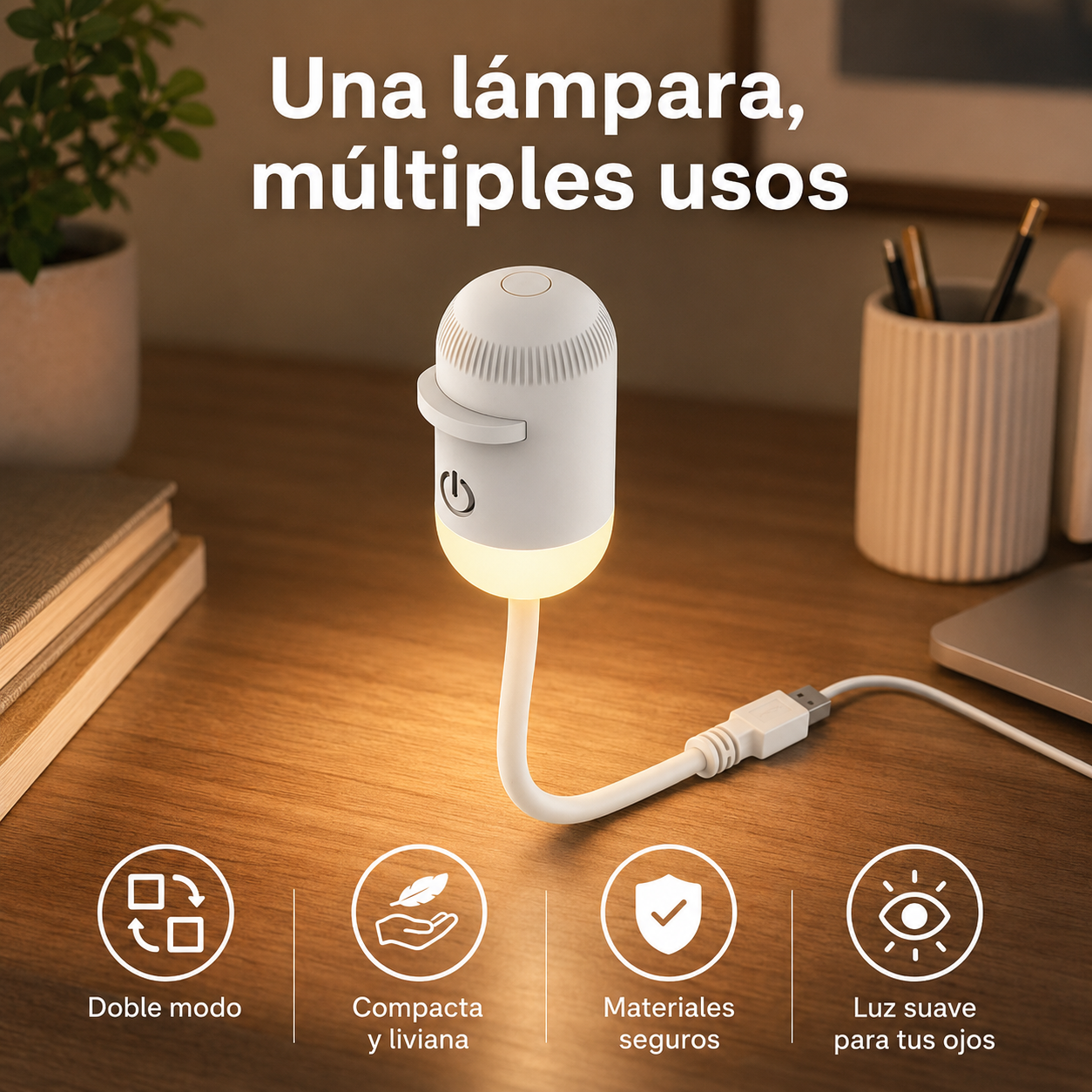 Mini Proyector de Estrellas USB 2 en 1
